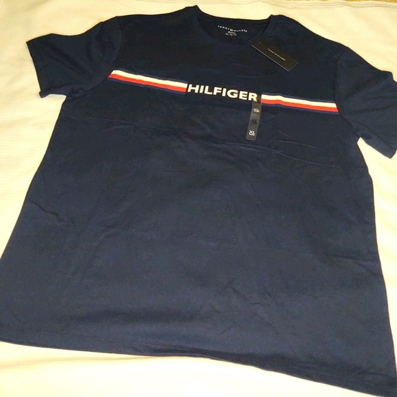 Tommy Hilfiger Navy Blue Short Sleeve T Shirt Size XL - Picture 2 of 5